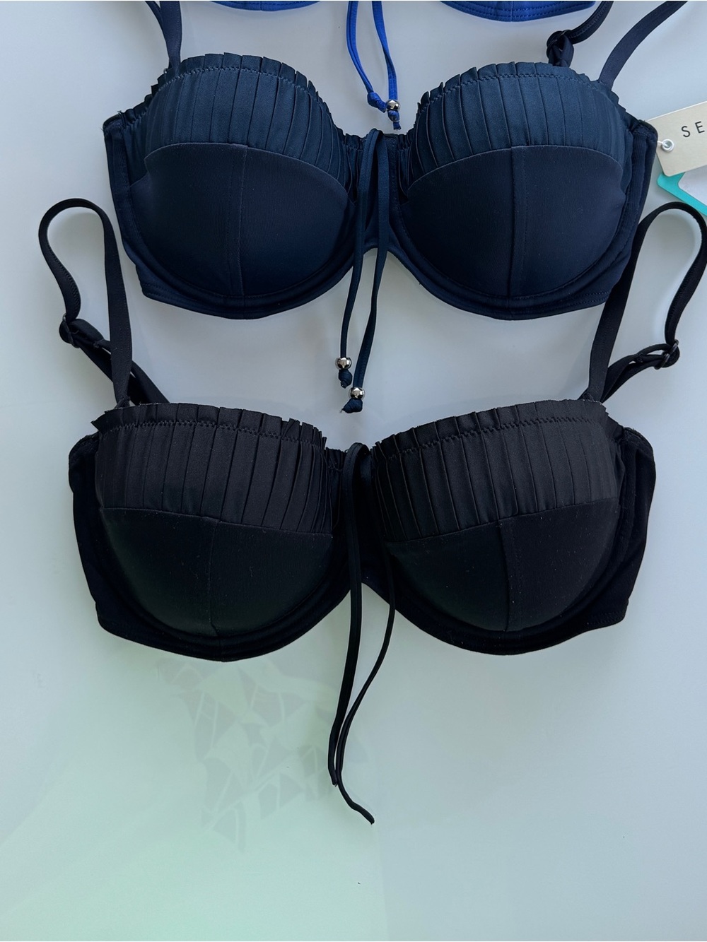 Seafolly Goddess Pleated Bustier Bikini Top Black only